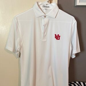 Peter Millar White University of Utah Polo Shirt with Red Logo